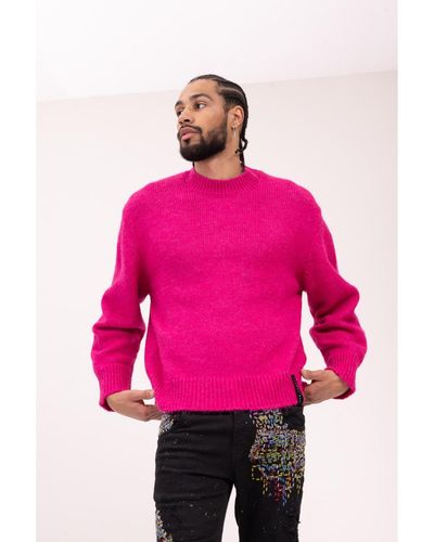 Ron Tomson Modern Oversized Bold Sweater - Pink