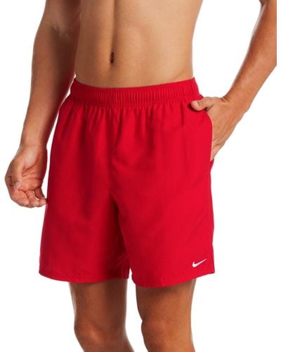 Nike Essential Lap Solid 7" Swim Shorts - Red