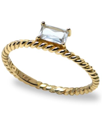 Anzie Jac+jo By Anzie Strata Side Baguette Rope Ring - Metallic