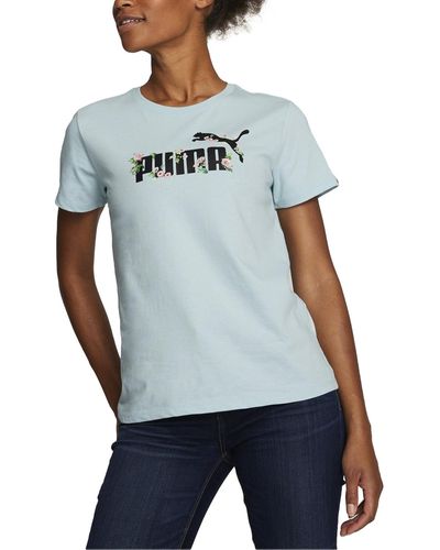 PUMA Rose Garden Cotton Graphic T-shirt - Blue