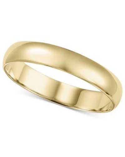 Macy's 14k Gold Ring, 4mm Wedding Band - Metallic