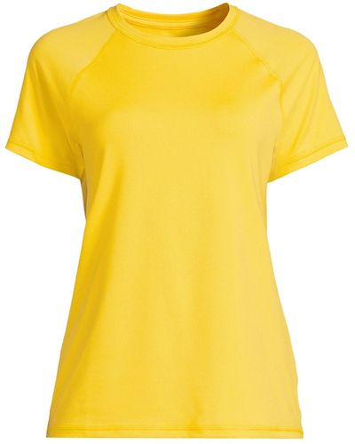 Lands' End School Uniform Short Sleeve Active Tee - Yellow