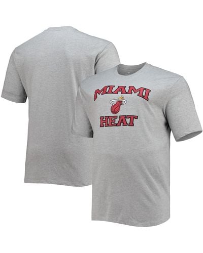 Profile Miami Heat Big And Tall Heart And Soul T-shirt - Gray