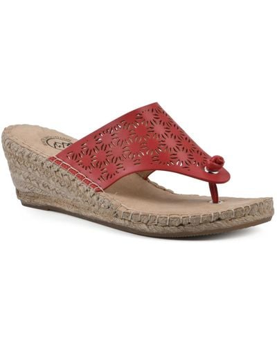 White Mountain Beaux Espadrille Wedge Sandals - Pink