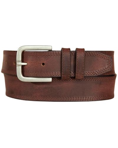 Lucky Brand Triple Needle Stitched Leather Belt - Brown