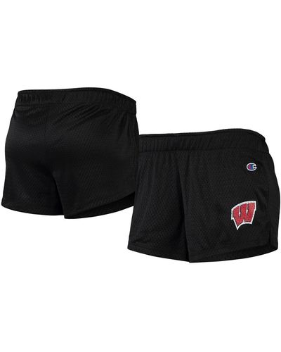 Champion Wisconsin Badgers Logo Mesh Shorts - Black