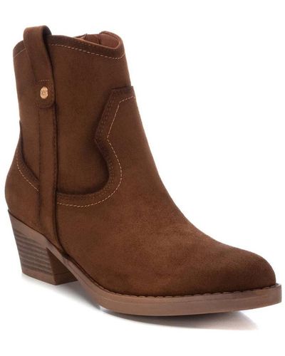 Xti Suede Italian Western Boots By - Brown