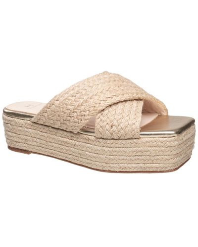 French Connection H Halston Braided Slip On Wedge Sandals - White