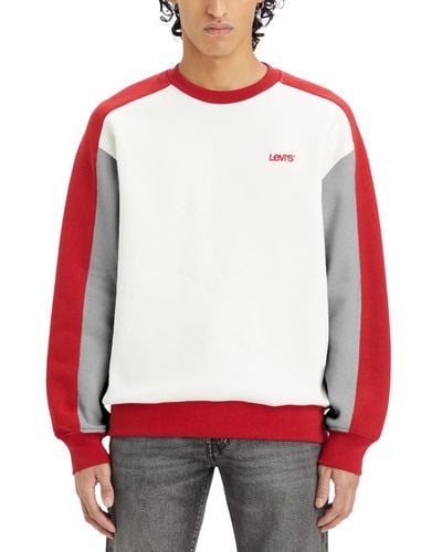 Levi's Relaxed-fit Colorblocked Logo Sweatshirt - Red