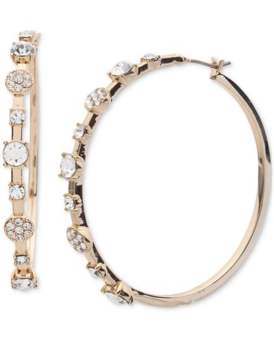 Givenchy Crystal Pave Medium Hoop Earrings - Metallic