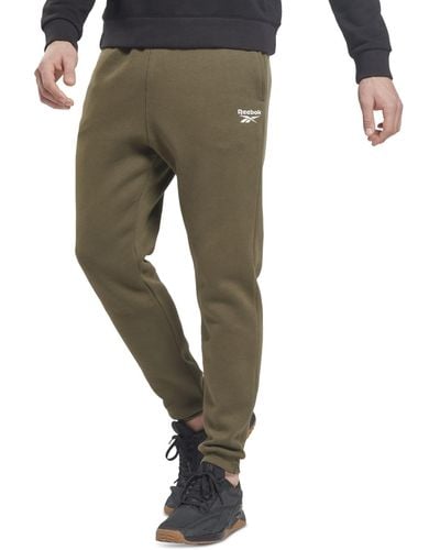 Reebok Identity Classic Fleece Drawstring-waist Logo jogger Pants - Green