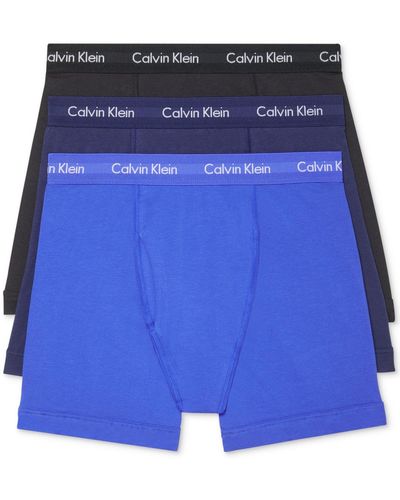 Calvin Klein 3-pack Cotton Stretch Boxer Briefs Underwear - Blue