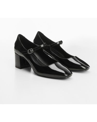 Mango Patent Leather-effect Heeled Shoes - Black