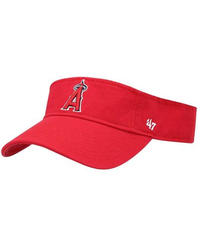 '47 Los Angeles Angels Clean Up Logo Visor - Red