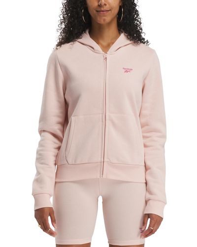 Reebok Identity Fleece Full-zip Hoodie Sweatshirt - Pink
