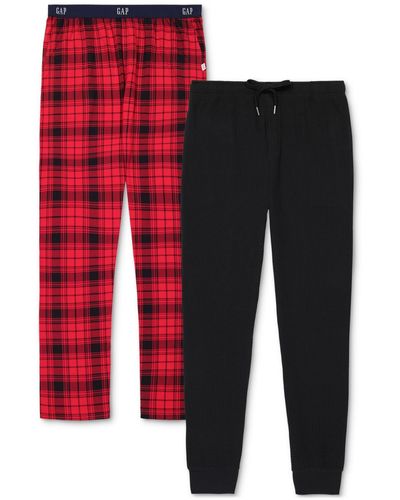 Gap 2-pk. Plaid Straight-leg Pajama Pants + jogger - Red