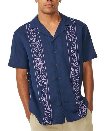 Rip Curl Mod Tropics Vert Short Sleeve Shirt - Blue