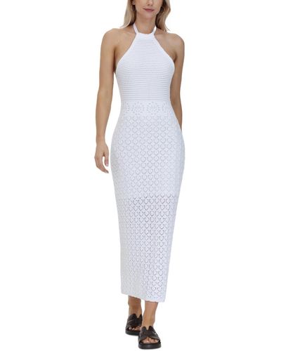 Frye Crochet Halter Maxi Dress - White