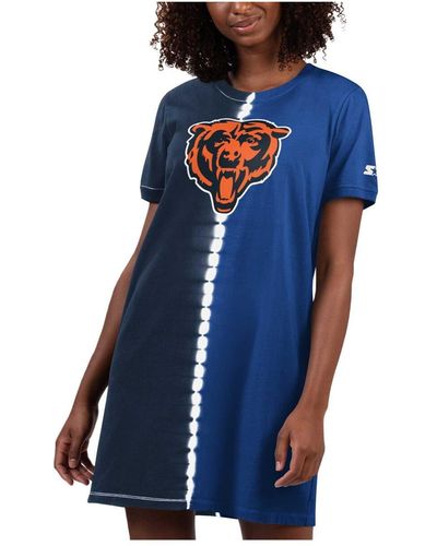 Starter Chicago Bears Ace Tie-dye T-shirt Dress - Blue