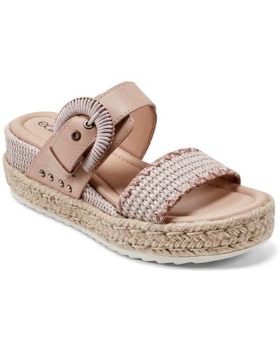 Earth Colla Open Toe Casual Platform Wedge Sandals - Pink