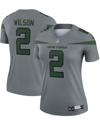 Nike Zach Wilson New York Jets Inverted Legend Jersey - Gray
