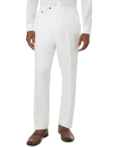 Tayion Collection Classic-fit Linen Suit Pants - White