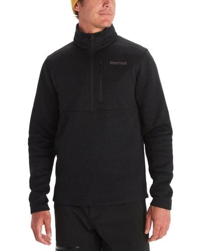 Marmot Drop Line 1/2 Zip Sweater Fleece Jacket - Black