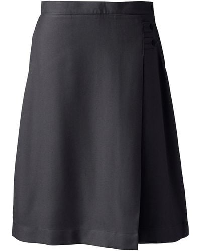Lands' End School Uniform Solid A-line Skirt Below The Knee - Black