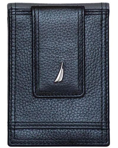 Nautica Front Pocket Leather Wallet - Blue