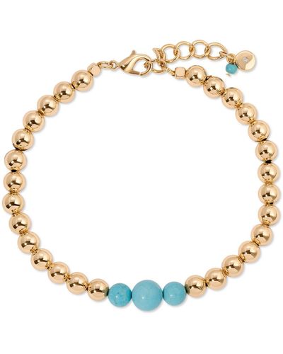 Ettika And 18k Gold Plated Beaded Anklet - Metallic