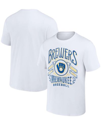 Fanatics Darius Rucker Collection By Milwaukee Brewers Distressed Rock T-shirt - White