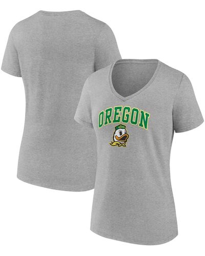 Fanatics Oregon Ducks Evergreen Campus V-neck T-shirt - Gray