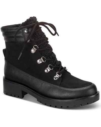 Style & Co. Fantasiaa Lace-up Winter Boots - Black