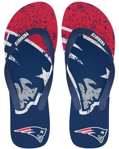 FOCO And New England Patriots Big Logo Flip-flops - Blue