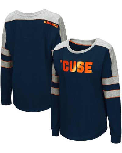 Colosseum Athletics Syracuse Orange Trey Dolman Long Sleeve T-shirt - Blue
