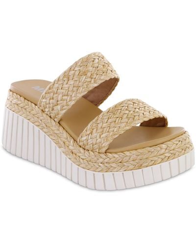MIA Zayla Raffia Wedge Slide Sandals - White