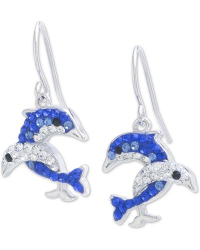 Giani Bernini Crystal Dolphin Drop Earrings - Blue