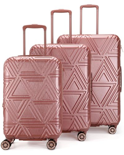 Badgley Mischka Contour 3-pc. Expandable Hard Spinner luggage Set - Pink