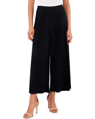 Vince Camuto Pull On Wide Leg Ankle Pants - Black