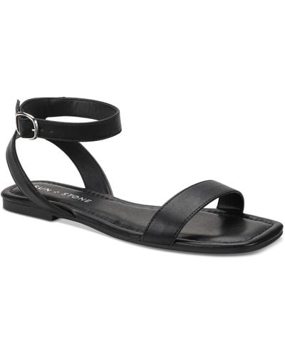 Sun & Stone Sun + Stone Quebecc Ankle-strap Flat Sandals - Black