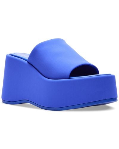 Madden Girl Nico Platform Wedge Sandals - Blue