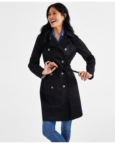 Style & Co. Classic Trench Coat - Black
