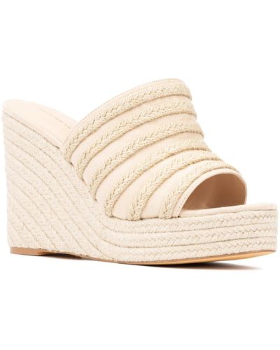 FASHION TO FIGURE Sallie Wide Width Wedge Sandals - Natural