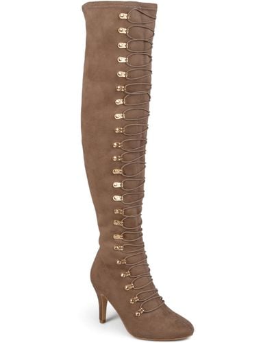 Journee Collection Trill Wide Calf Lace Up Boots - Multicolor