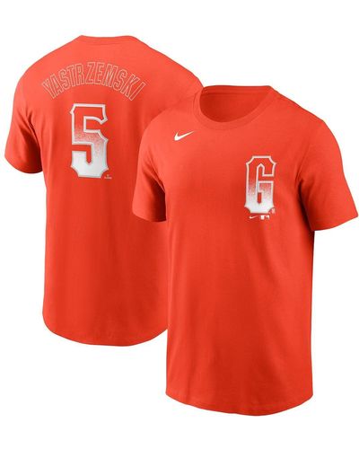Nike Mike Yastrzemski San Francisco Giants City Connect Name And Number T-shirt - Orange