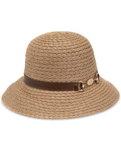 Giani Bernini Embellished Straw Cloche Hat - Natural