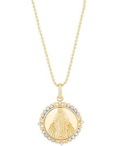 Macy's Diamond Mary Pendant Necklace (1/10 Ct. T.w. - Metallic