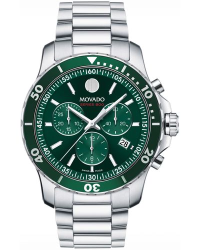 Movado Series 800 Swiss Quartz Chronograph Performance Steel Watch 42mm - Green