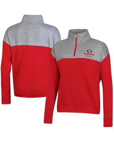 Champion Georgia Bulldogs Color-blocked Quarter-zip Sweatshirt - Red