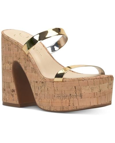 Jessica Simpson Samhita Slip-on Platform Sandals - Natural